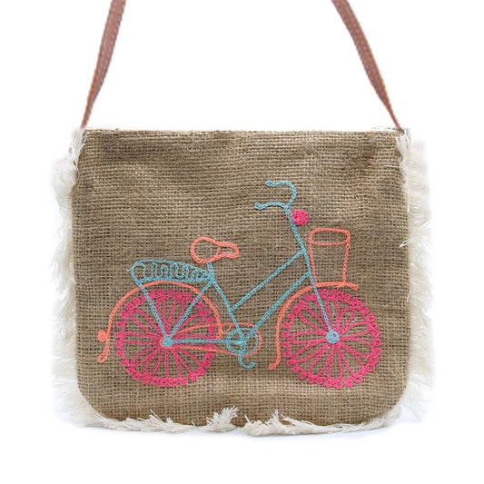 Bicycle Embroidery - Fab Fringe Bag - UnikCraft India