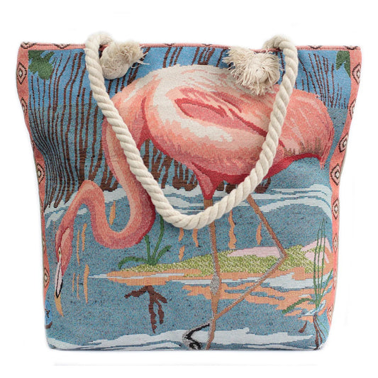 Pink Flamingo - Rope Handle Bag UnikCraft India